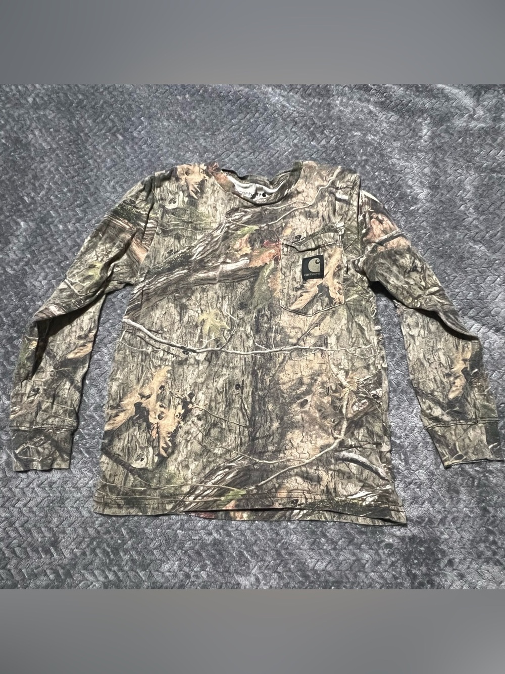 Carhartt Kids Long-Sleeve Camo Pocket Tee - Brown/Green